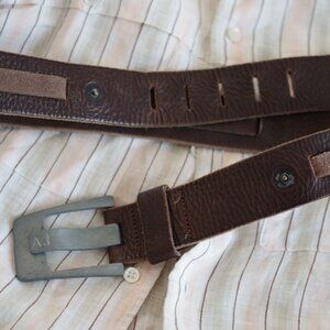 Vintage Armani Jeans chocolate brown leather belt Size: 90/105